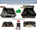 (VALUE PACK) Stove Wrap Stove Top Cover/Protector DIY cut to fit for any Gas, Electric and Induction stove, range or cook top Stove Wrap