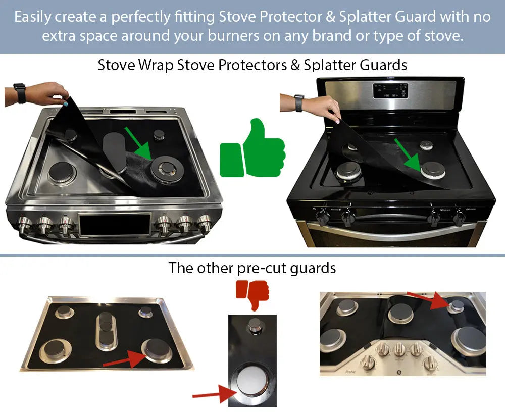 (VALUE PACK) Stove Wrap Stove Top Cover/Protector DIY cut to fit for any Gas, Electric and Induction stove, range or cook top Stove Wrap