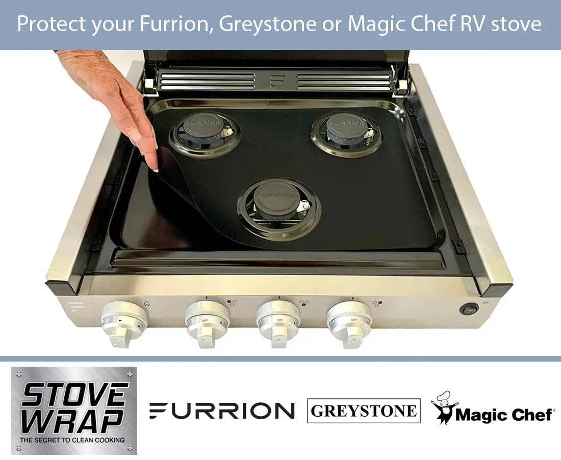 Stove Wrap RV Stove Top and Oven protectors for Furrion, Greystone, GE, Contoure triangle 3 burner stoves ONLY Stove Wrap